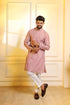 Purple Cotton Mens Kurta With Payjama - Close-up View | Samyak Fashion