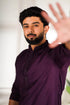 Purple Cotton Mens Kurta With Payjama - Side View | Samyak Fashion