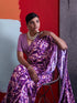 Purple Crepe Elegant Party Wear Saree Collection With Blouse - Detail View | Samyak Fashion