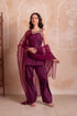 Purple Crepe Salwar Suit - Back View | Samyak Fashion