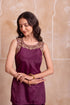 Purple Crepe Salwar Suit - Close-up View | Samyak Fashion