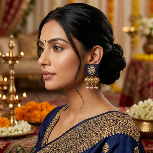 Purple Earrings - Front View | Samyak Fashion