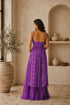 Purple Faux Georgette Kurti Kurti - Back View | Samyak Fashion