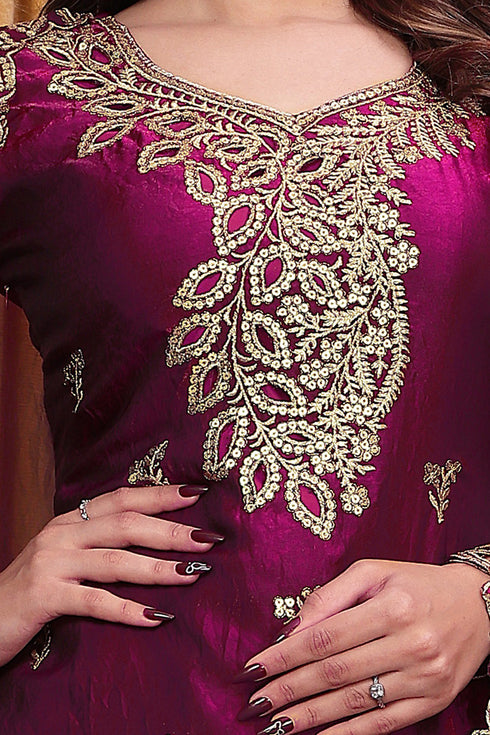 Purple Fendy Silk Salwar Suit - Styled View | Samyak Fashion