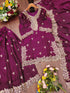 Purple Fendy Silk Salwar Suit - Front View | Samyak Fashion