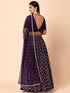 Purple Georgette Lehenga Choli - Back View | Samyak Fashion