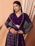 Purple Georgette Lehenga Choli - Side View | Samyak Fashion