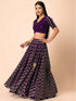 Purple Georgette Lehenga Choli - Detail View | Samyak Fashion