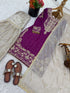 Purple Heavy Gmy Silk Elegant Salwar Suit - Detail View | Samyak Fashion