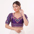 Purple Heavy Italian Silk Blouse - Front View | Samyak Fashion