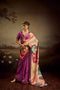 Purple Jacquard Elegant Party Wear Saree Collection With Blouse - Front View | Samyak Fashion