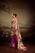 Purple Jacquard Elegant Party Wear Saree Collection With Blouse - Back View | Samyak Fashion