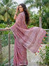 Purple Linen Elegant Party Wear Saree Collection With Blouse - Back View | Samyak Fashion