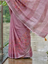 Purple Linen Elegant Party Wear Saree Collection With Blouse - Detail View | Samyak Fashion