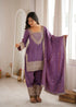 Purple Nc Vichitra Silk Elementary Suit - Detail View | Samyak Fashion