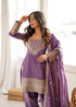Purple Nc Vichitra Silk Elementary Suit - Full View | Samyak Fashion