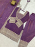 Purple Nc Vichitra Silk Elementary Suit - Styled View | Samyak Fashion