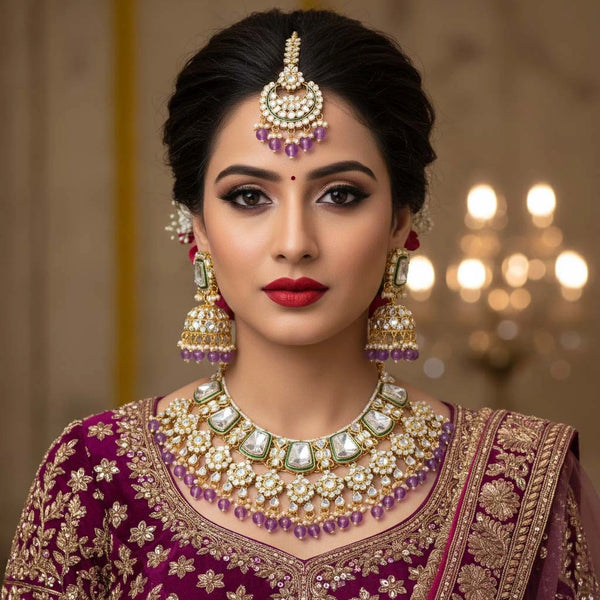 Purple Necklace - Front View | Samyak Fashion