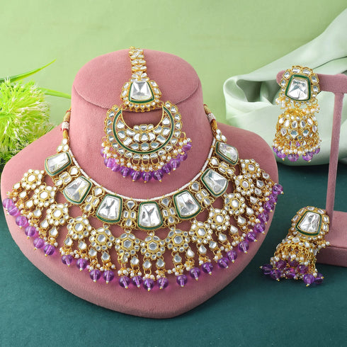 Purple Necklace - Back View | Samyak Fashion