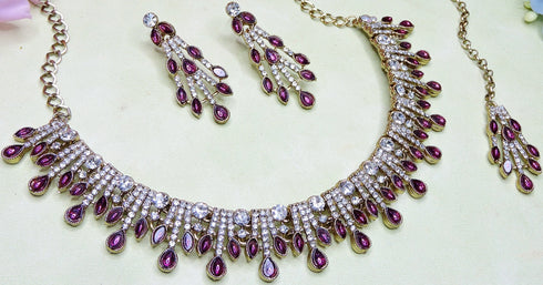 Purple Necklace - Detail View | Samyak Fashion