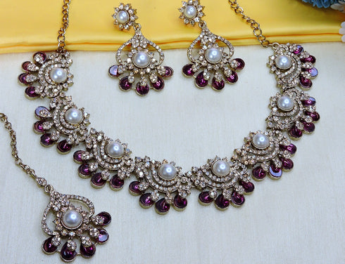Purple Necklace - Detail View | Samyak Fashion