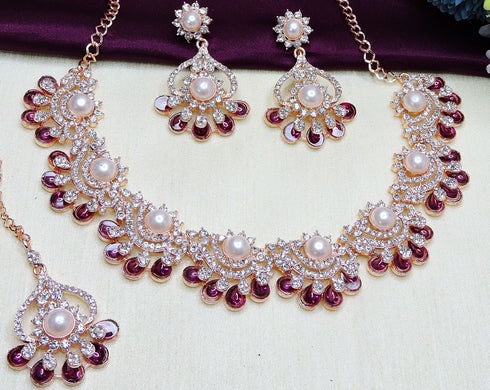 Purple Necklace - Detail View | Samyak Fashion