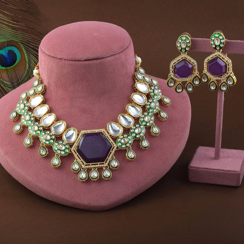 Purple Necklace - Front View | Samyak Fashion