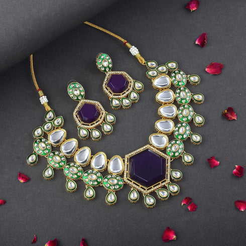 Purple Necklace - Back View | Samyak Fashion