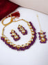 Purple Necklace Set - Side View | Samyak Fashion