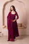 Purple Organza Salwar Suit - Front View | Samyak Fashion