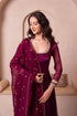 Purple Organza Salwar Suit - Close-up View | Samyak Fashion