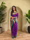 Purple Paithani Silk Party Wear Saree With Blouse - Front View | Samyak Fashion