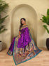 Purple Paithani Silk Party Wear Saree With Blouse - Side View | Samyak Fashion