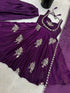 Purple Pure Fendy Silk Elegant Salwar Suit - Side View | Samyak Fashion
