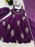 Purple Pure Fendy Silk Elegant Salwar Suit - Detail View | Samyak Fashion