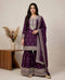 Purple Pure Heavy Chinnon Silk Elegant Salwar Suit - Front View | Samyak Fashion