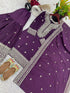Purple Pure Heavy Chinnon Silk Elegant Salwar Suit - Detail View | Samyak Fashion