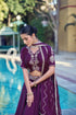 Purple Rangoli Crush Silk Lehenga Choli Ethnic - Side View | Samyak Fashion