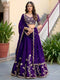 Purple Rangoli Silk Lehenga Choli - Front View | Samyak Fashion