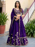 Purple Rangoli Silk Lehenga Choli - Front View | Samyak Fashion