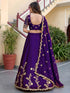 Purple Rangoli Silk Lehenga Choli - Back View | Samyak Fashion