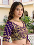 Purple Rangoli Silk Lehenga Choli - Side View | Samyak Fashion