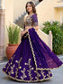 Purple Rangoli Silk Lehenga Choli - Detail View | Samyak Fashion