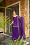 Purple Rangoli Silk Salwar Suits - Front View | Samyak Fashion