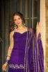 Purple Rangoli Silk Salwar Suits - Side View | Samyak Fashion