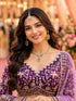 Purple Real Premium Net Lehenga Choli - Back View | Samyak Fashion