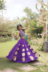 Purple Roman Silk Lahenga Choli - Close-up View | Samyak Fashion