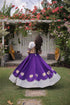 Purple Roman Silk Lehenga Choli - Back View | Samyak Fashion