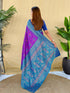 Purple Silk Elegant Party Wear Saree Collection With Blouse - Detail View | Samyak Fashion