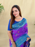 Purple Silk Elegant Party Wear Saree Collection With Blouse - Close-up View | Samyak Fashion